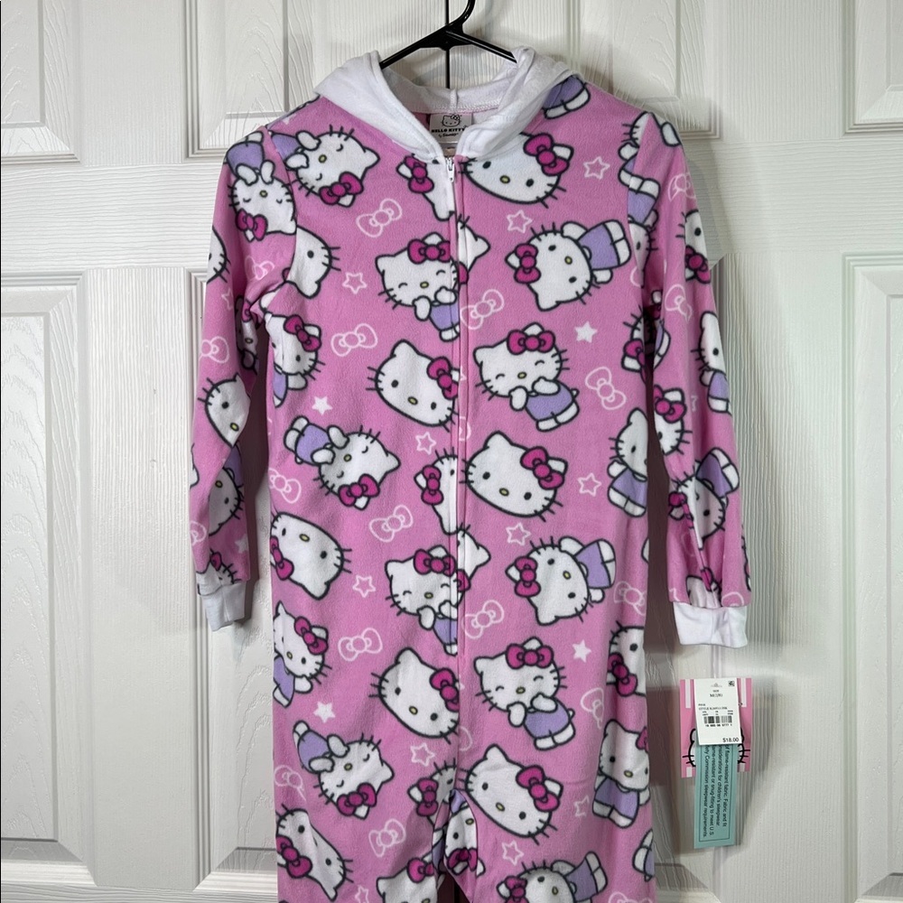 Sanrio Hello Kitty Pink and White Hooded Onesie Size M (7/8) - Picture 5 of 8